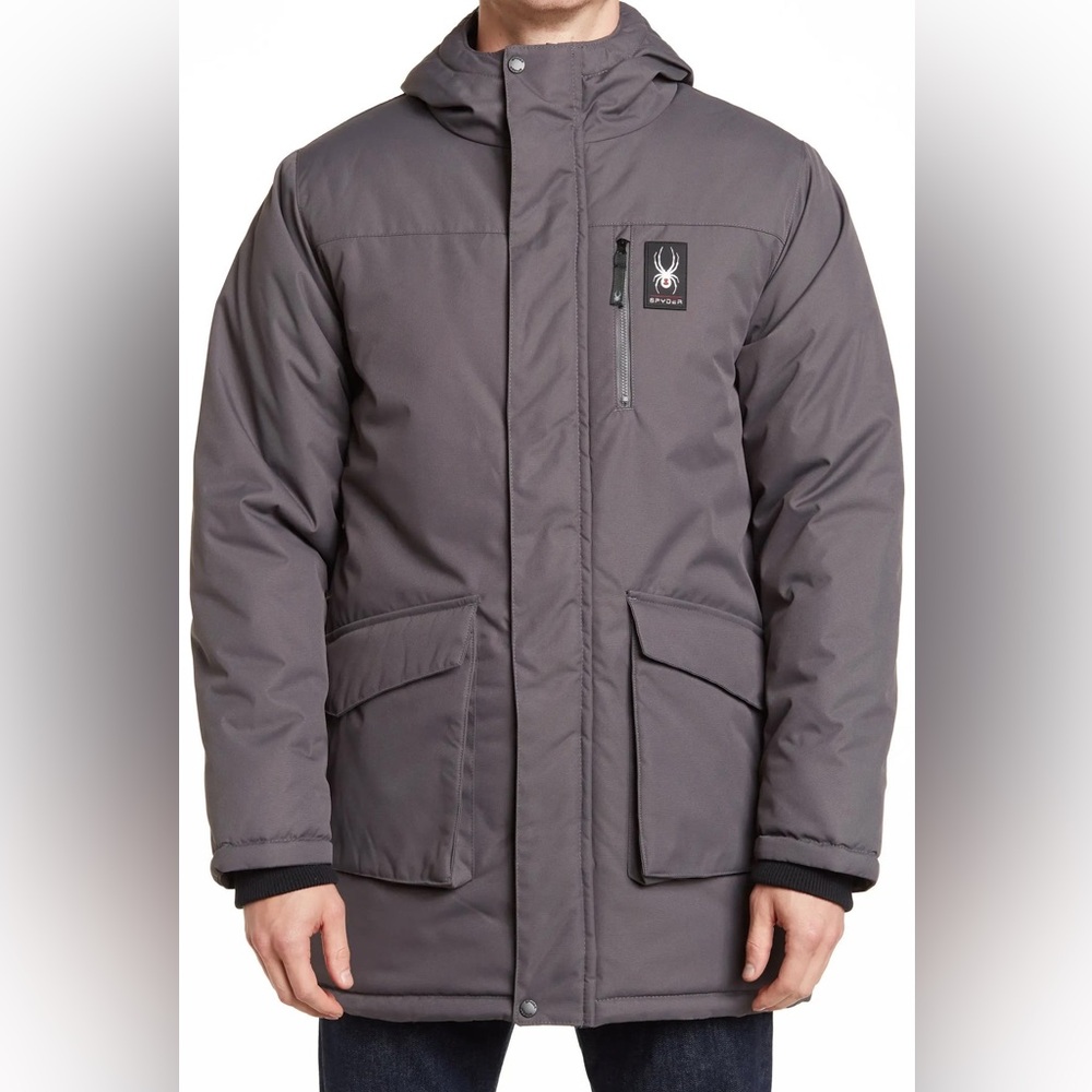 Spyder Charcoal Insulated Jacket. Teen Size 14/16. Msrp $199.00